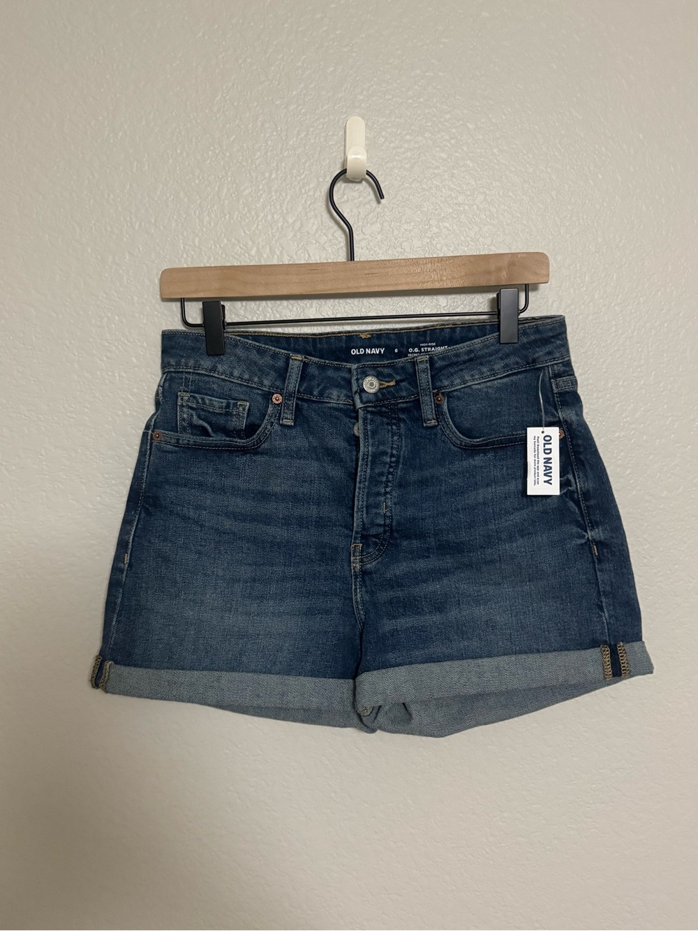 Old Navy Dark Blue Denim Rolled-Hem Women's Shorts